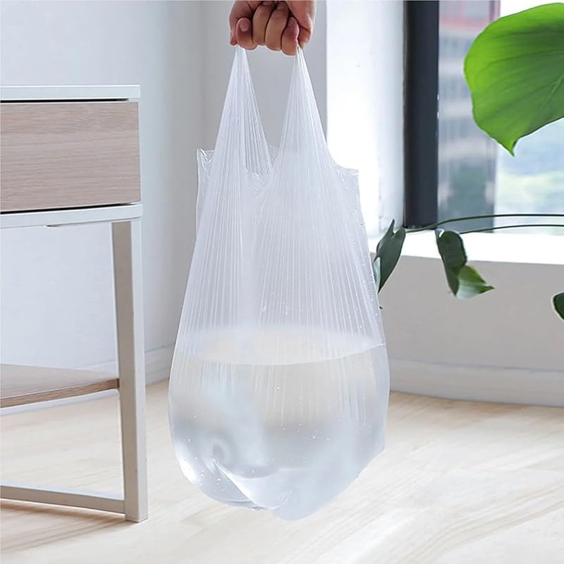 أكياس القمامة البيضاء بمقابض 300 قطعة أكياس قمامة مطبخ بلاستيكية - Image 5